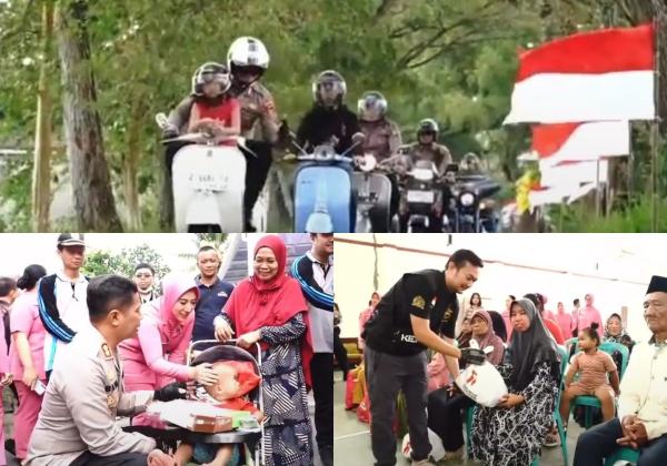 Naik Vespa, Kapolres Banjar AKBP Bayu Catur Prabowo dan HDCI Ciamis Raya Gelar Baksos Tekan Stunting