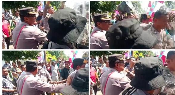 Viral Oknum Polisi di Sikka, Siram Air Kotor ke Aktivis PMKRI yang Berdemonstrasi