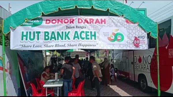 HUT Ke 50, Bank Aceh Syariah Cabang Bireuen Gelar Donor Darah dan Kumpulkan 107 Kantong