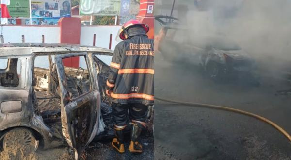 Diduga Korsleting Listrik, Mobil SUV Ludes Terbakar di Pandeglang