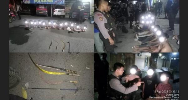 12 Anggota Gengster Kampungan di Bekasi Timur Dicokok Polisi, Bawa Celurit dan Stick Golf