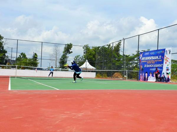 Sudahi Perlawanan Belitung, Tim Tenis Putra Bangka Barat Melenggang ke Semifinal