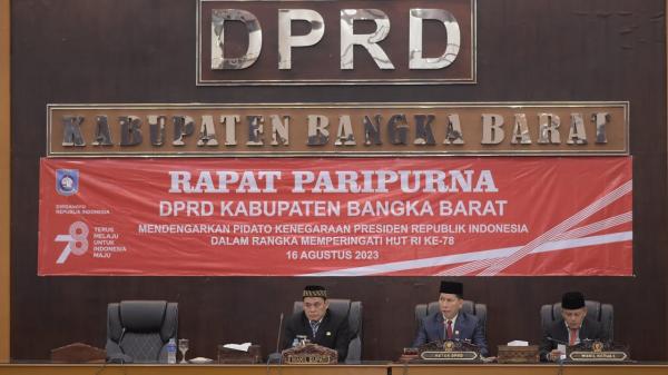 Rapat Paripurna DPRD Bangka Barat Mendengarkan Pidato Kenegaraan Presiden Jokowi