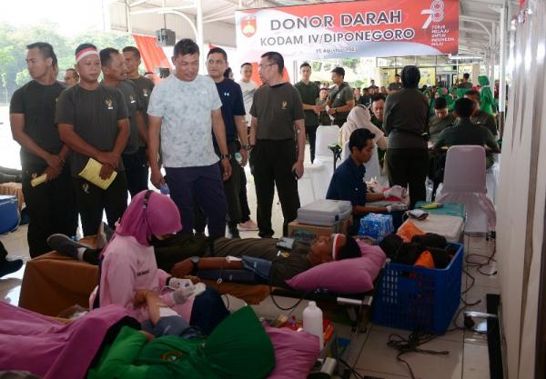 TNI Kodam IV Diponegoro Kumpulkan 5.450 Kantong Darah