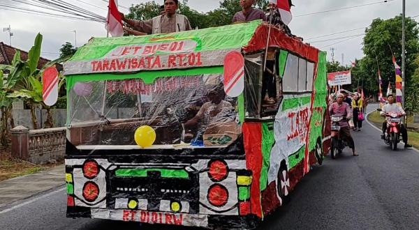 Berbagai Kreasi dan Ekspresi Warga Menyambut Hut ke 78 RI di Pangandaran Sangat Meriah