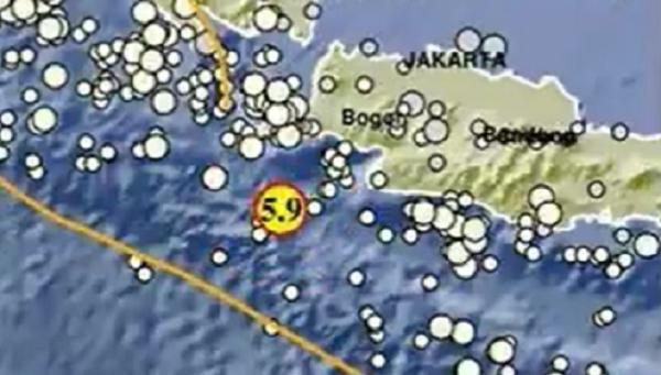 Gempa di Muara Binuangeun Banten Magnitudo (M) 5,9 Tak Berpotensi Tsunami