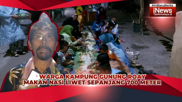 VIDEO: HUT RI ke-78, Warga Kampung Gunung Roay Tasikmalaya Makan Nasi Liwet Sepanjang 700 Meter