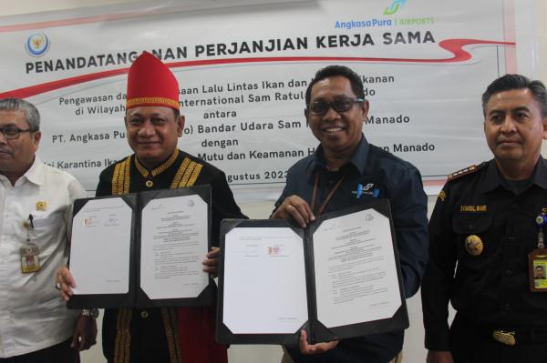 Bantu Pengawasan Lalulintas Hasil Perikanan, Bandara Sam Ratulangi Dapat Penghargaan Dari  BKIPM