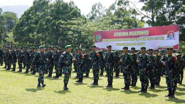 Danrem 172/PWY Lepas Dua Satgas Pamtas Statis RI-PNG Kembali ke Home Base