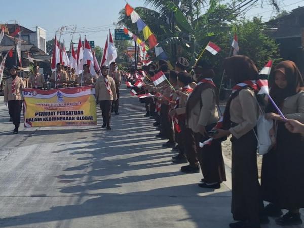 Lepas Pasukan Estafet Tunas Kelapa, Kapolres Grobogan Sampaikan Pesan Pendiri Pramuka