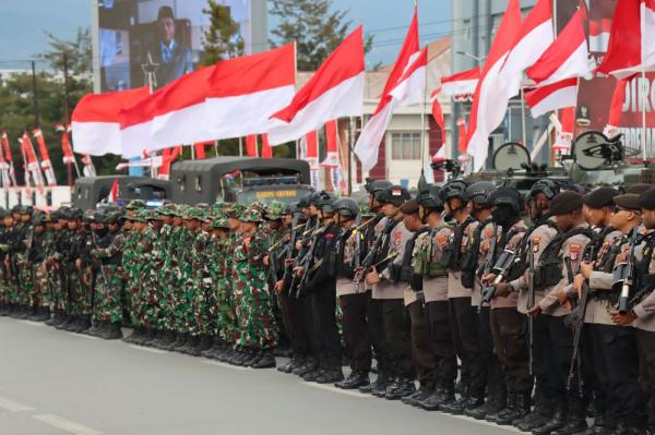 Antisipasi Demo Kelompok ULMWP, Polres Jayawijaya dan Yonif 765/wms Gelar Apel Bersama