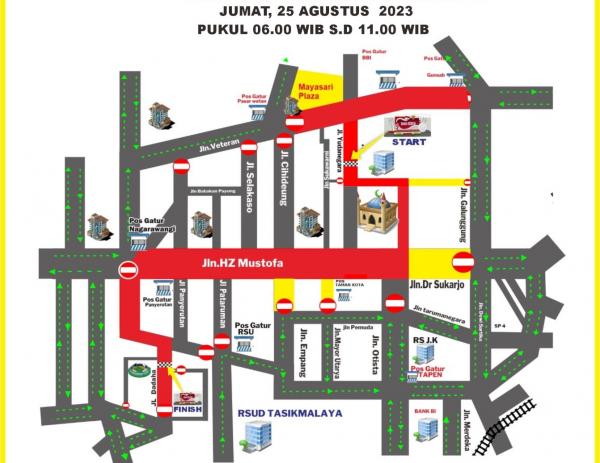 Besok Kirab Merah Putih Kebangsaan, Ini Daftar Jalan yang Ditutup Sementara di Kota Tasikmalaya