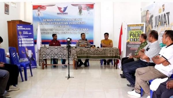Ajak Jaga Kamtibmas, Kapolres TTU Sambangi Kantor Partai Perindo