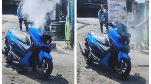 Motor Yamaha Nmax Terbakar saat Cuaca Panas, Asap Mengepul dari Dasbor Viral!