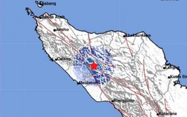 Gempa Guncang Nagan Raya M4,0 di Kedalaman 3 Km