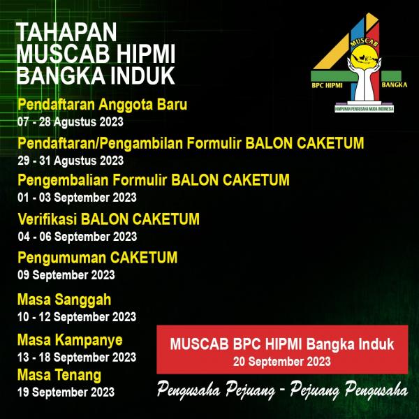 BPC HIPMI Kabupaten Bangka Buka Pendaftaran Bakal Calon Ketua Umum, Ini Persyaratannya