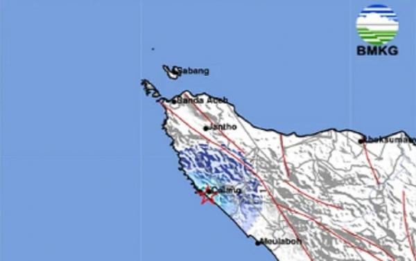 Info BMKG Gempa M 4,8 Guncang Sabang, Pusat di Laut Kedalaman 10 Km