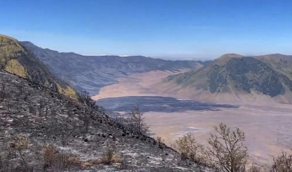 Lembah Watangan Terbakar, Kawasan Wisata Bromo Ditutup Total