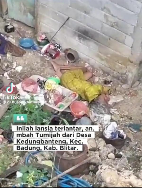 Viral Seorang Ibu Lansia di Kedungbanteng Ditelantarkan Anaknya, Tidur di Tumpukan Sampah