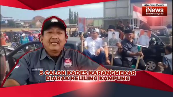VIDEO: Kampanye Pilkades 2023, 5 Calon Kades Karangmekar Tasikmalaya Diarak Keliling Kampung