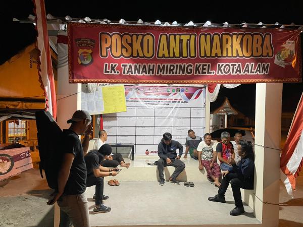 Polres Lampung Utara Gelar Patroli Hunting di Kampung Bebas dari Narkoba Tanah Miring