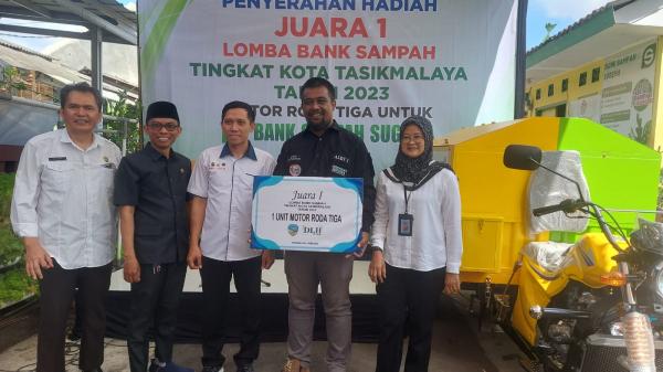 Bank Sampah Sugema Juara 1 Lomba Bank Sampah Tingkat Kota Tasikmalaya, dapat Hadiah Motor Roda Tiga
