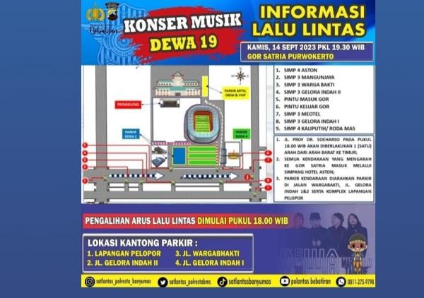 Jadwal Konser Dewa 19 dan Pawai Kentongan, Berikut Info Lengkap Rekayasa Lalu Lintas