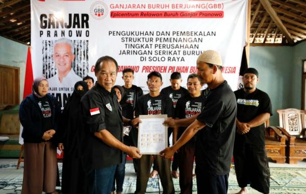 Tanda Tangan Komitmen, GBB Bersama Jaringan Buruh Solo Raya Dukung Ganjar Pranowo