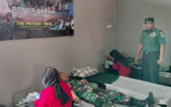 HUT ke 78 TNI, Kodim 0625 Pangandaran Gelar Bakti Sosial Pengobatan Gratis dan Donor Darah