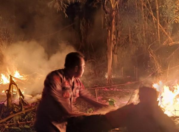 Diduga Akibat Puntung Rokok, Lahan Kebun Milik Warga di Desa Wantisari Ludes Terbakar