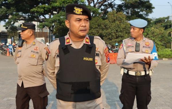 155 Personil Polres Cilegon  Laksanakan Apel Kesiapan Unras di PT Krakatau Posco