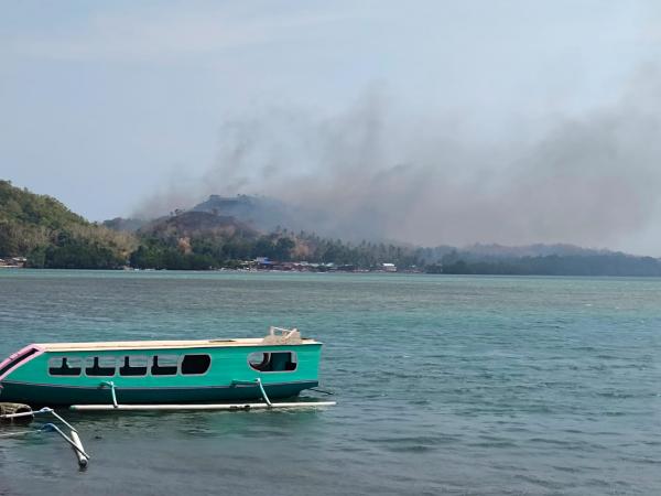 Belasan Hektar Lahan di Pulau Battoa Terbakar, Ratusan Warga Pulau Dikepung Asap Pekat