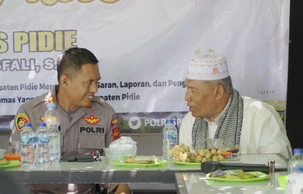 Kapolres Pidie Ajak Masyarakat Padang Tiji Ciptakan Kamtibmas Kondusif Jelang Pemilu 2024