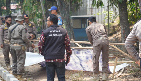 Ratusan Alat Peraga Kampanye Telah Ditertibkan Satpol PP Kabupaten Tangerang