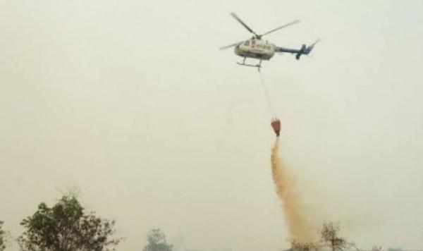 Padamkan Api Kebakaran Hutan di Gunung Lawu, Helikopter Seliweran di Langit Karanganyar