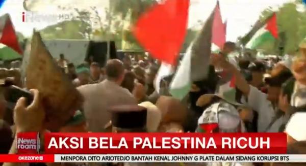 Aksi Bela Palestina Di Kedubes AS Jakarta Ricuh, Massa Dan Petugas ...