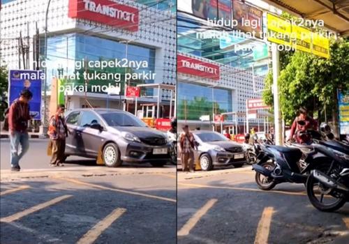 Viral Tukang Parkir Bawa Mobil, Beragam Reaksi di Media Sosial