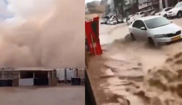 Ngeri ! Israel Diterjang Banjir Besar dan Badai Pasir usai Serang Palestina, Pertanda Azab Allah?