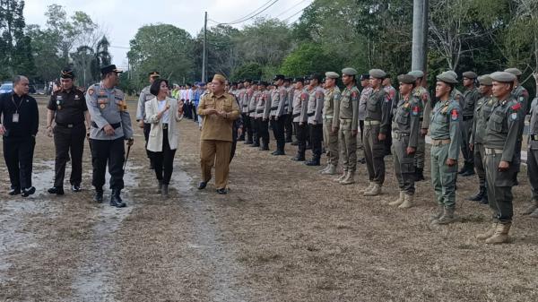 Ratusan Personel Gabungan Siap Amankan Pemilu 2024 di Bangka Tengah