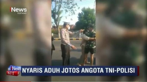 Oknum Anggota TNI dan Satlantas di Sikka NTT Nyaris Adu Jotos Gegara Helm