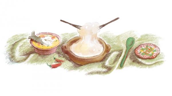 Google Doodle Hari ini Tampilkan Papeda, Kuliner Khas Indonesia Timur