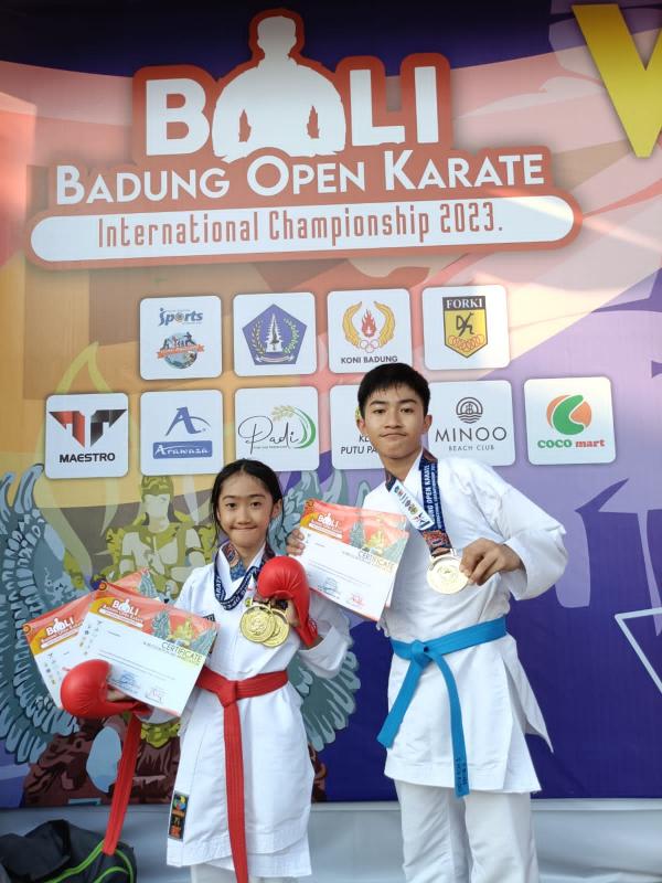 Kejuaraan Karate Internasional di Bali, 2 Kakak-beradik Kiral dan Yovela Dapat Medali Emas