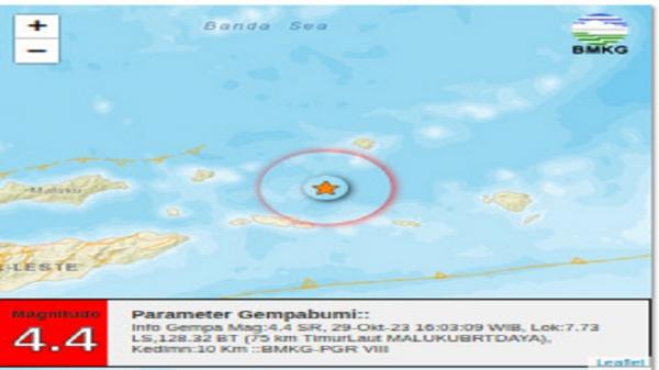 Gempa Bumi Magnitudo 4.4 SR Guncang Maluku Barat Daya