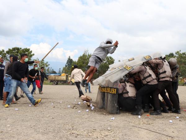 Jelang Pemilu 2024 Kapolres Gelar Kegiatan Simulasi SISPAMKOTA di Kabupaten Pegunungan Bintang