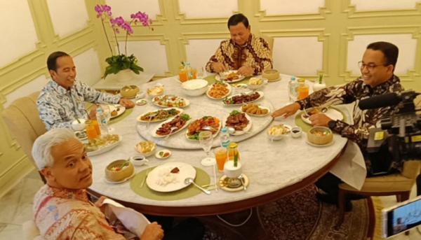 Presiden Jokowi Satu Meja Makan Siang Bareng 3 Bacapres, Anies Titip Pesan Jaga Netralitas