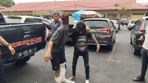 Ancam Polisi Dengan Pisau, 3 Pelaku berhasil Diringkus Tim Resmob Polda Sulut
