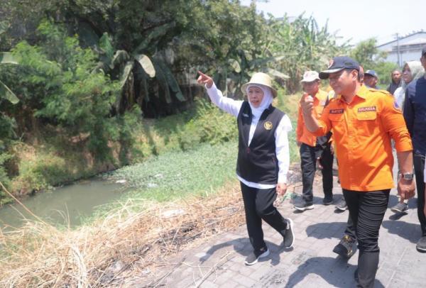 Sungai di Sidoarjo Penuh Sampah dan Enceng Gondok, Gubernur Khofifah Turun Tangan