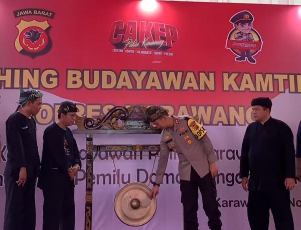 Polres Karawang Gandeng Ratusan Budayawan Jaga Kondusifitas Pemilu 2024