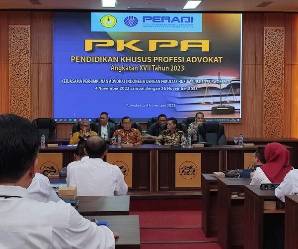 53 Orang Ikuti Pendidikan Khusus Profesi Advokat 2023 di Purwokerto, Peradi: Jadi Bekal Masa Depan