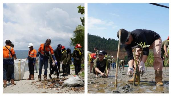 PT CNI Bersama KNPI Wolo Aksi Bersih Pantai dan Tanam Mangrove di Pesisir Pantai Labuan Bajo